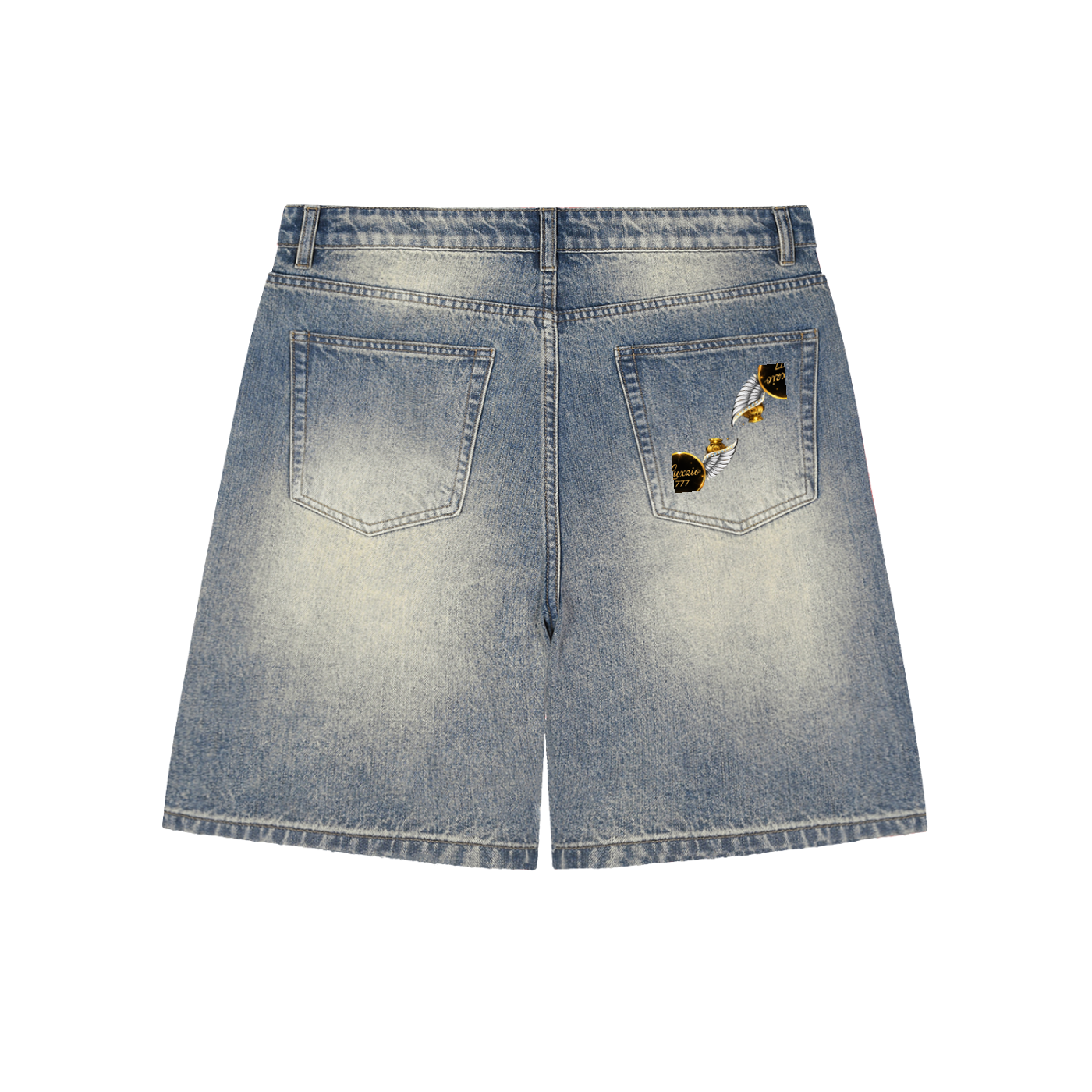 Faded Luxzio Baggy Denim Shorts